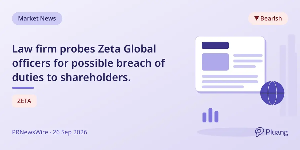 Law firm probes Zeta Global officers for possible breach of duties to shareholders.