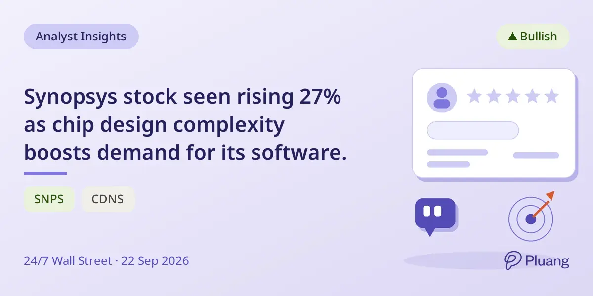 Synopsys stock seen rising 27% as chip design complexity boosts demand for its software.