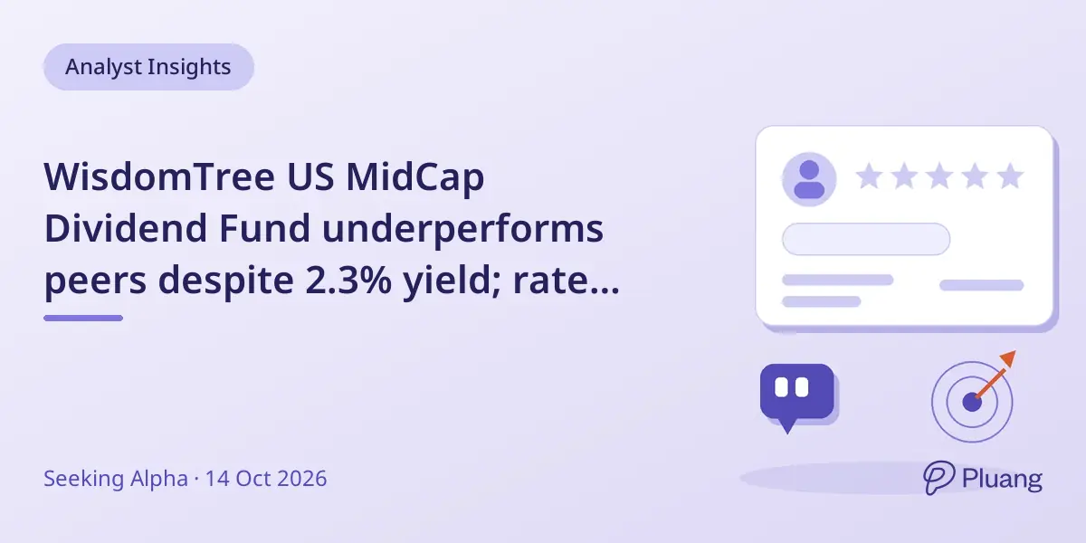 WisdomTree US MidCap Dividend Fund underperforms peers despite 2.3% yield; rated Hold due to high fees and weaker returns.