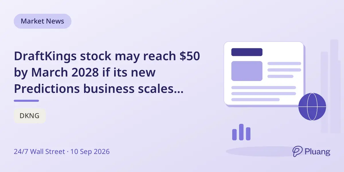 DraftKings stock may reach $50 by March 2028 if its new Predictions business scales successfully.