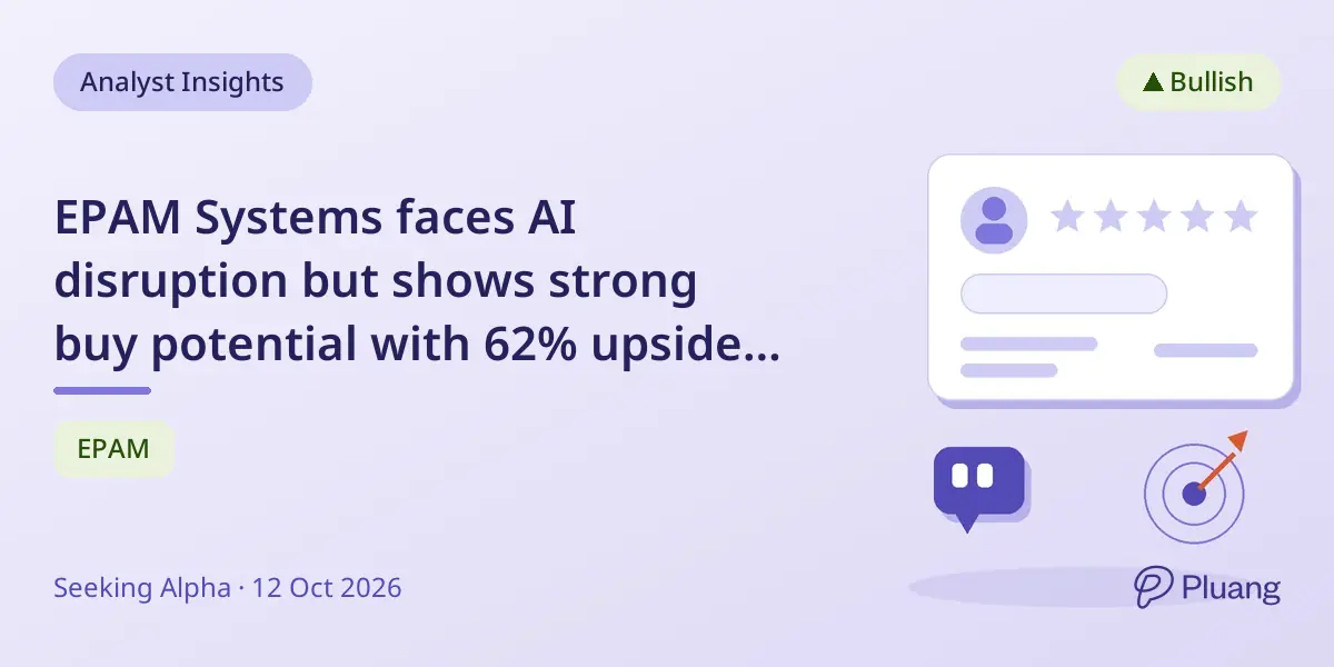 EPAM Systems faces AI disruption but shows strong buy potential with 62% upside by 2028.