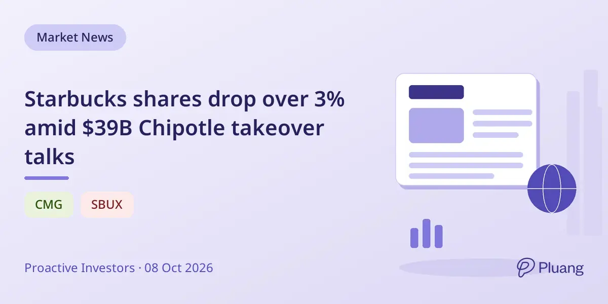 Starbucks shares drop over 3% amid $39B Chipotle takeover talks