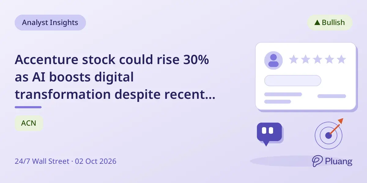 Accenture stock could rise 30% as AI boosts digital transformation despite recent dips.