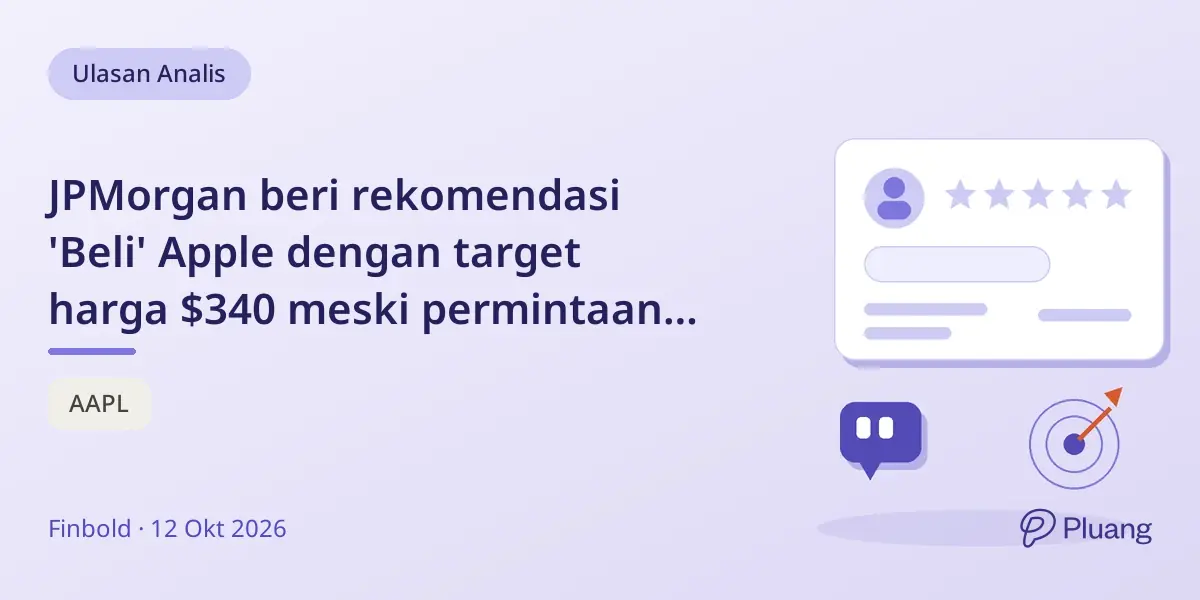 JPMorgan beri rekomendasi 'Beli' Apple dengan target harga $340 meski permintaan iPhone melemah.