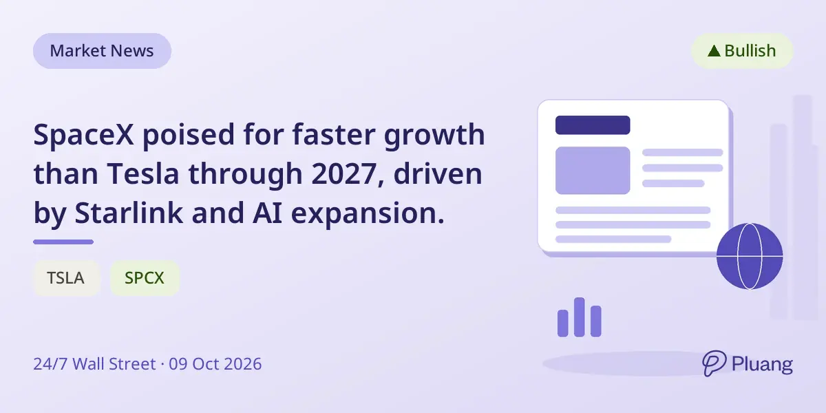 SpaceX poised for faster growth than Tesla through 2027, driven by Starlink and AI expansion.