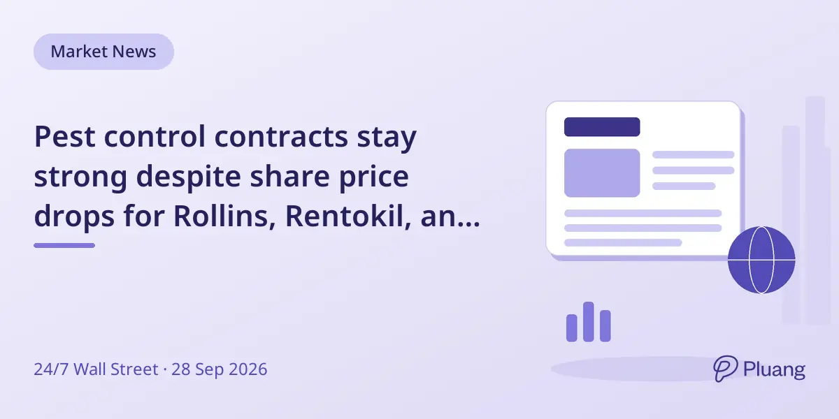 Pest control contracts stay strong despite share price drops for Rollins, Rentokil, and Ecolab.