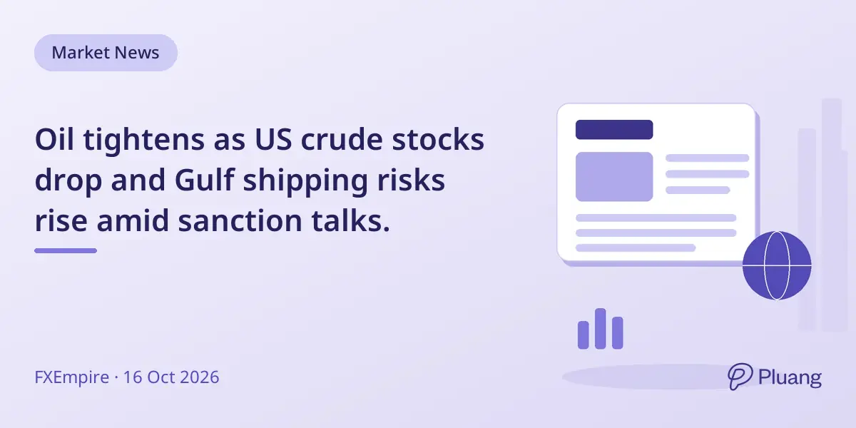 Oil tightens as US crude stocks drop and Gulf shipping risks rise amid sanction talks.