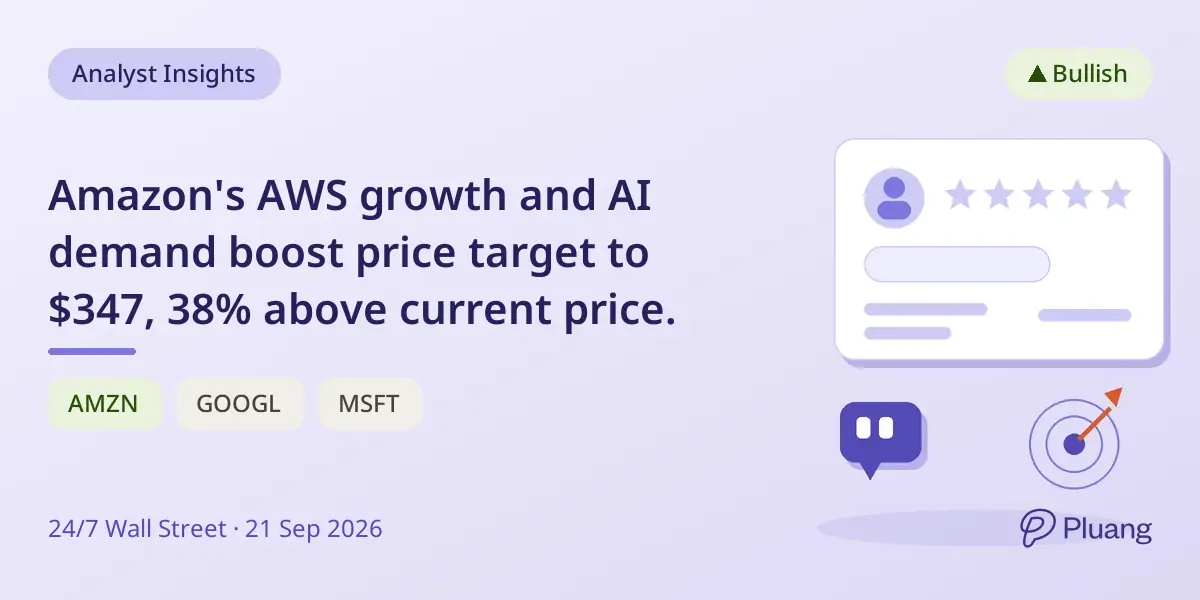 Amazon's AWS growth and AI demand boost price target to $347, 38% above current price.