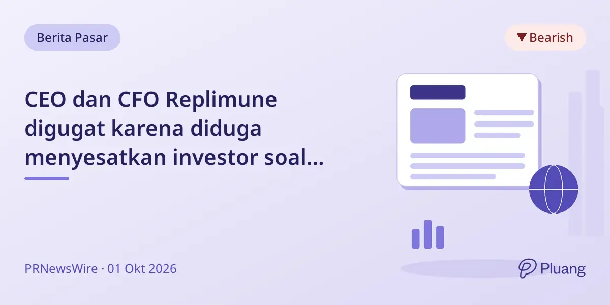 CEO dan CFO Replimune digugat karena diduga menyesatkan investor soal masalah studi FDA, saham anjlok.