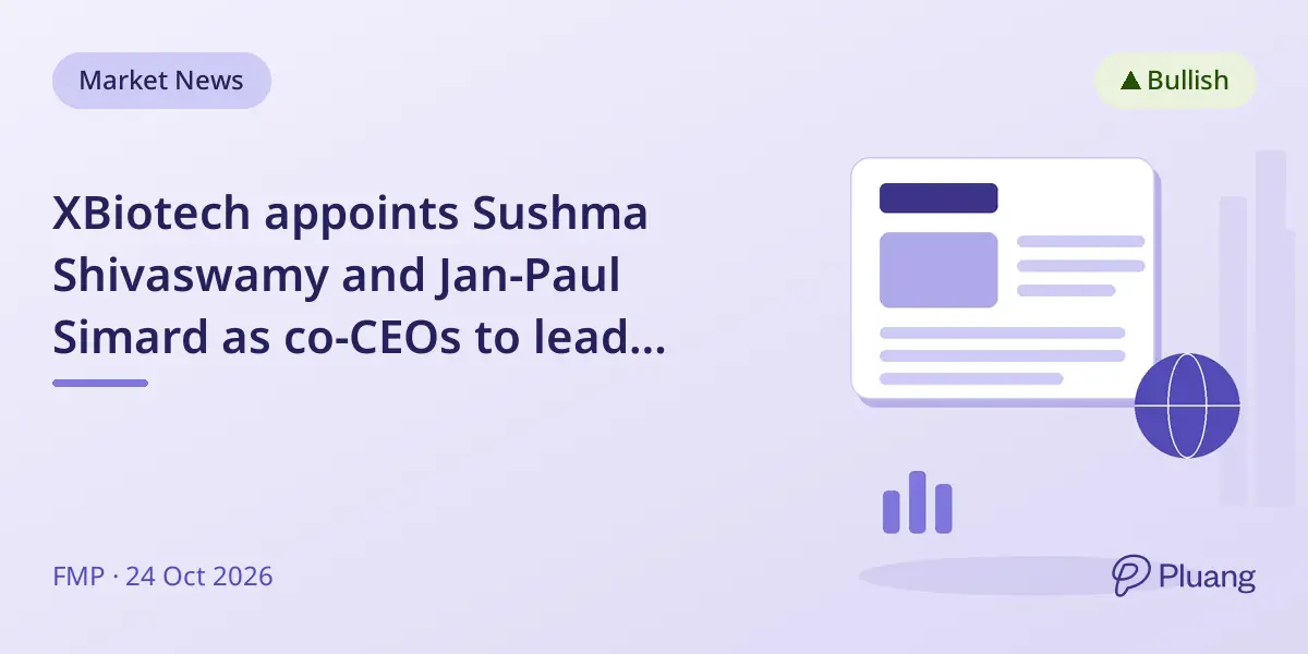 XBiotech appoints Sushma Shivaswamy and Jan-Paul Simard as co-CEOs to lead antibody therapy development.
