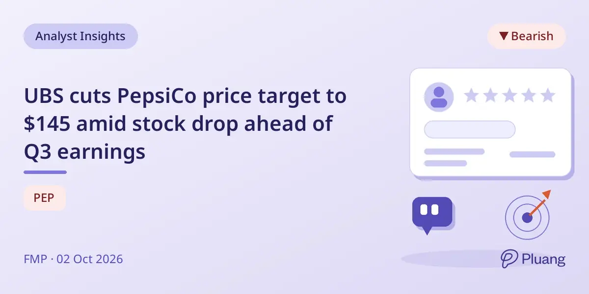 UBS cuts PepsiCo price target to $145 amid stock drop ahead of Q3 earnings