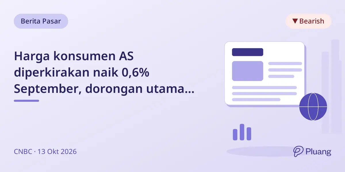 Harga konsumen AS diperkirakan naik 0,6% September, dorongan utama dari biaya energi, inflasi meningkat.