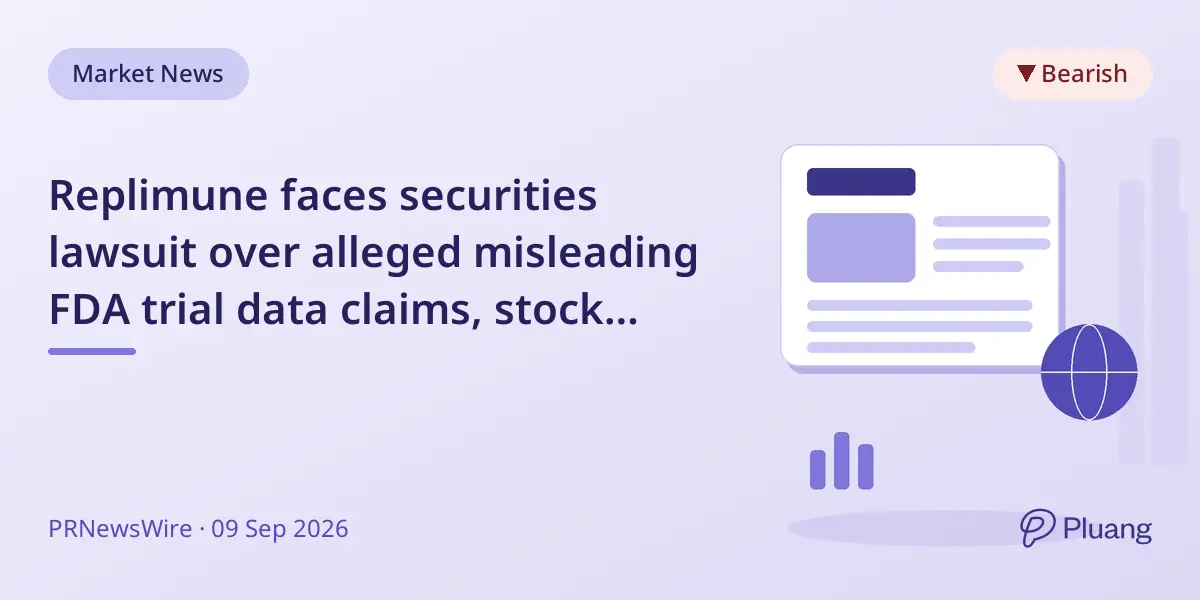 Replimune faces securities lawsuit over alleged misleading FDA trial data claims, stock plunged 84%.