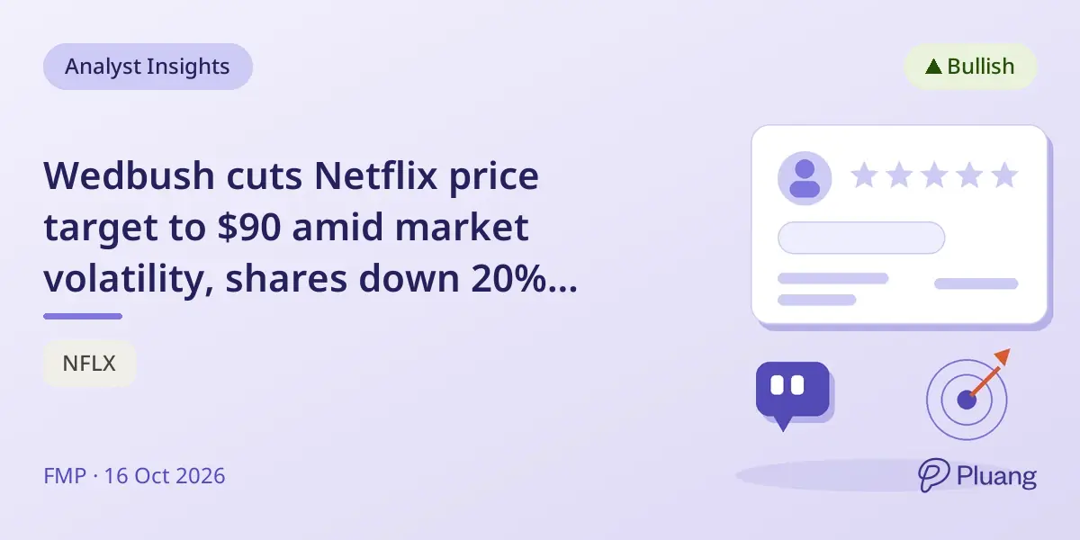 Wedbush cuts Netflix price target to $90 amid market volatility, shares down 20% YTD.