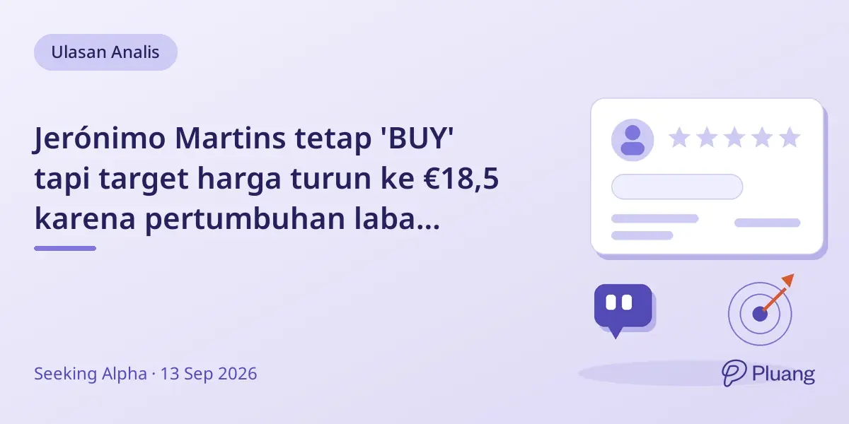 Jerónimo Martins tetap 'BUY' tapi target harga turun ke €18,5 karena pertumbuhan laba melambat.