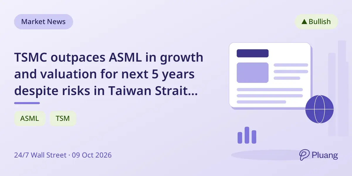 TSMC outpaces ASML in growth and valuation for next 5 years despite risks in Taiwan Strait and China exposure.