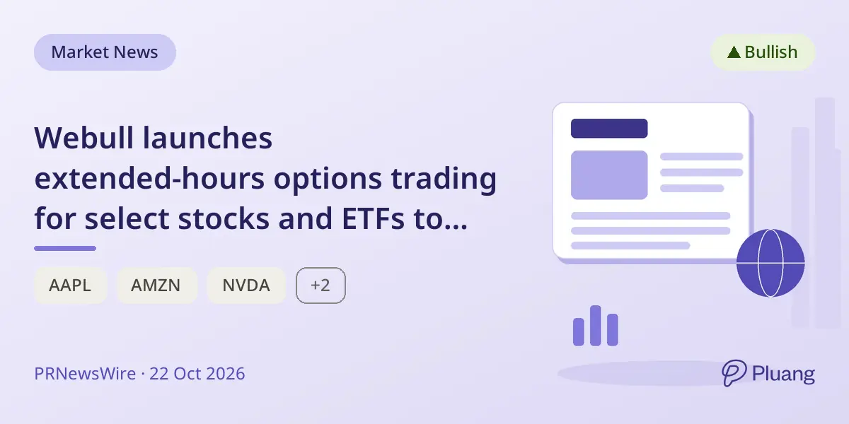 Webull launches extended-hours options trading for select stocks and ETFs to boost trading flexibility.