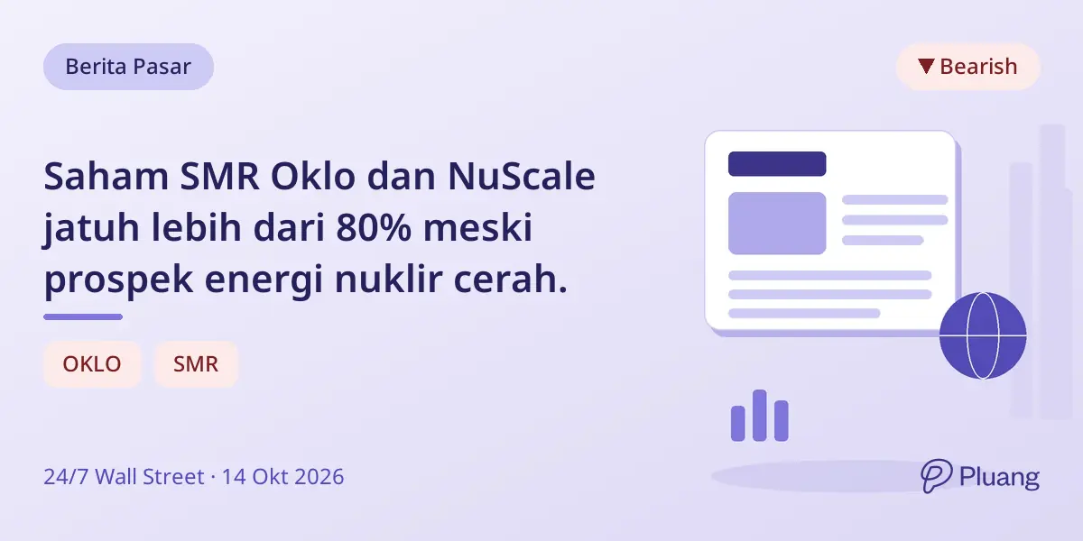 Saham SMR Oklo dan NuScale jatuh lebih dari 80% meski prospek energi nuklir cerah.