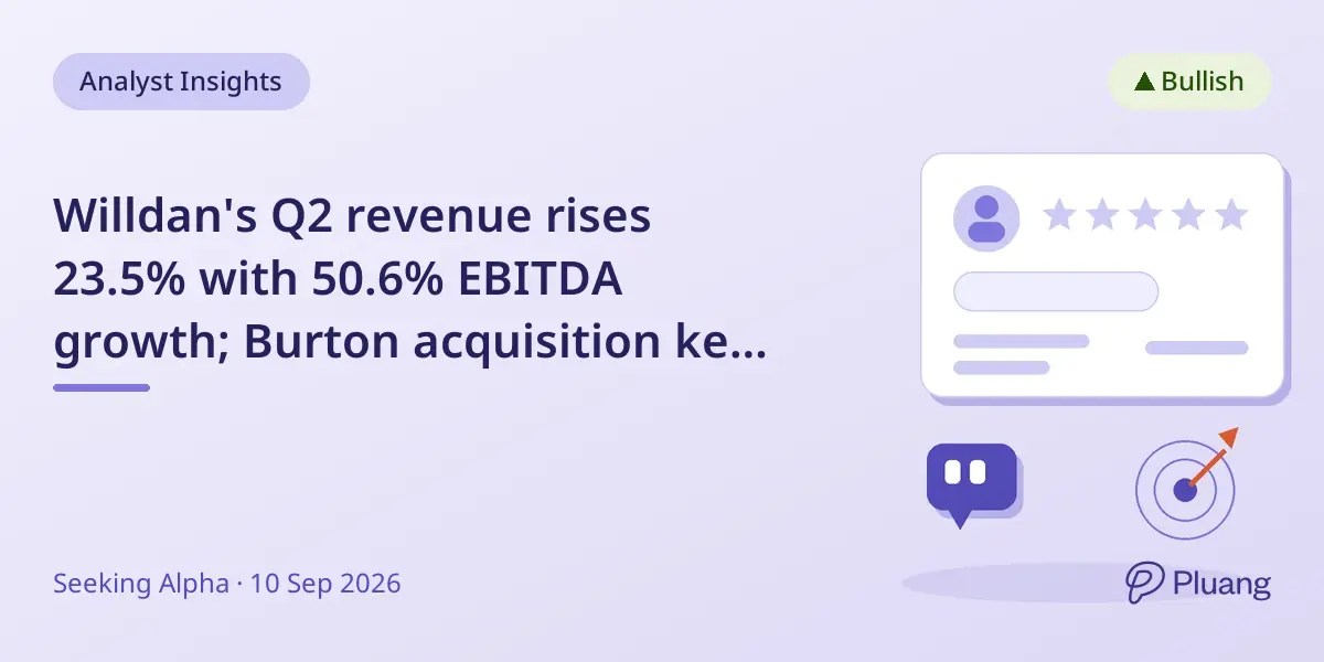 Willdan's Q2 revenue rises 23.5% with 50.6% EBITDA growth; Burton acquisition key to outlook