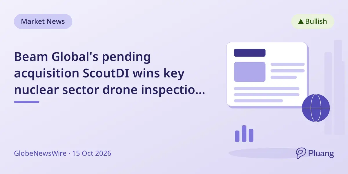Beam Global's pending acquisition ScoutDI wins key nuclear sector drone inspection order