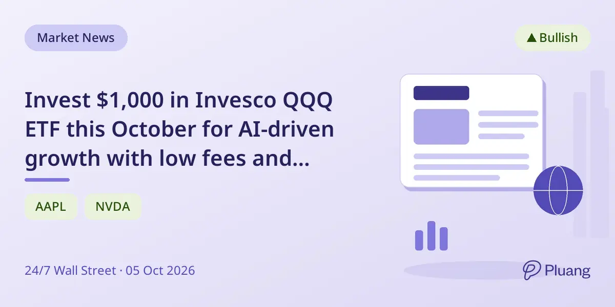 Invest $1,000 in Invesco QQQ ETF this October for AI-driven growth with low fees and strong tech exposure.