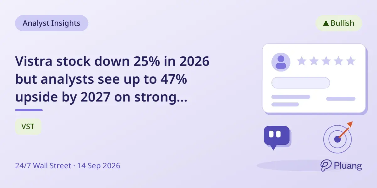 Vistra stock down 25% in 2026 but analysts see up to 47% upside by 2027 on strong contracts and growth.