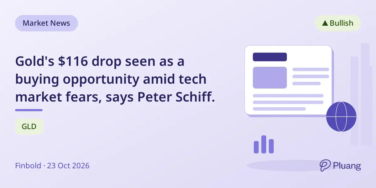Gold's $116 drop seen as a buying opportunity amid tech market fears, says Peter Schiff.
