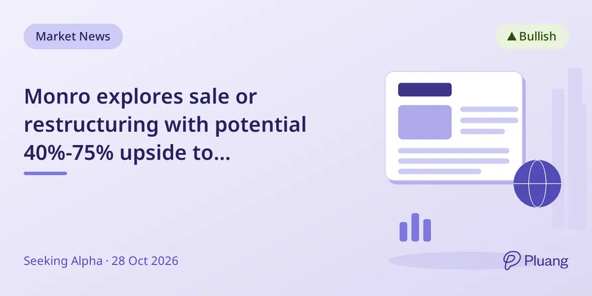 Monro explores sale or restructuring with potential 40%-75% upside to $20–25/share