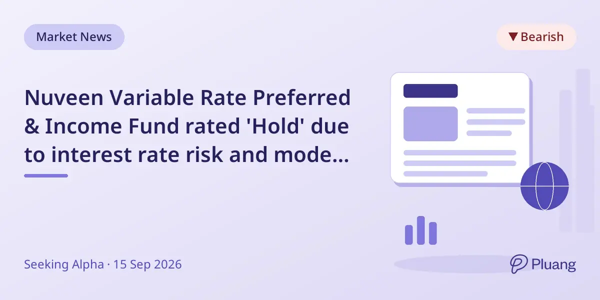 Nuveen Variable Rate Preferred & Income Fund rated 'Hold' due to interest rate risk and modest discount.