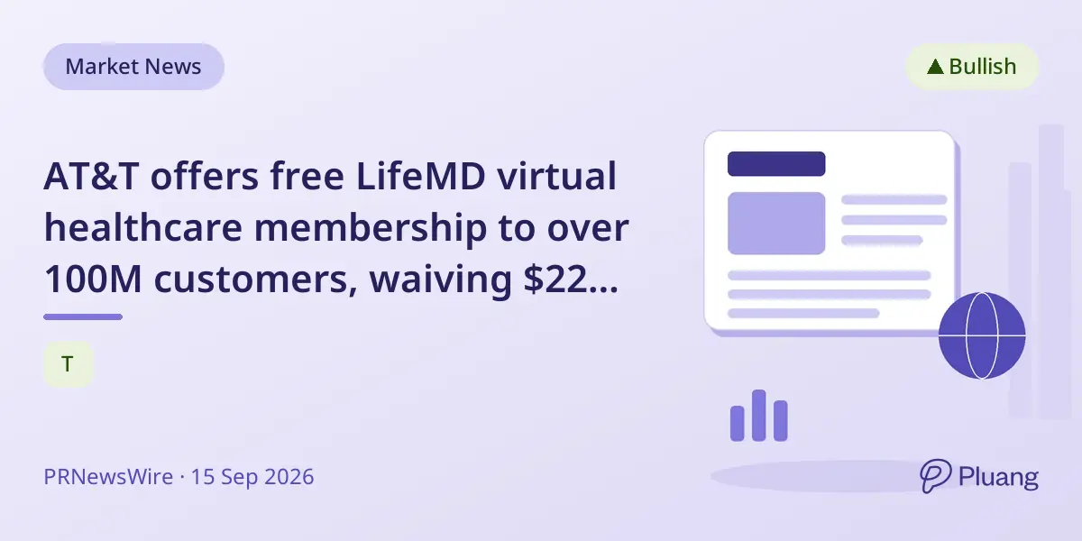 AT&T offers free LifeMD virtual healthcare membership to over 100M customers, waiving $228 annual fee.