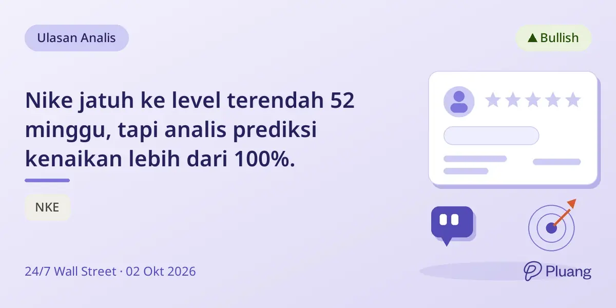 Nike jatuh ke level terendah 52 minggu, tapi analis prediksi kenaikan lebih dari 100%.
