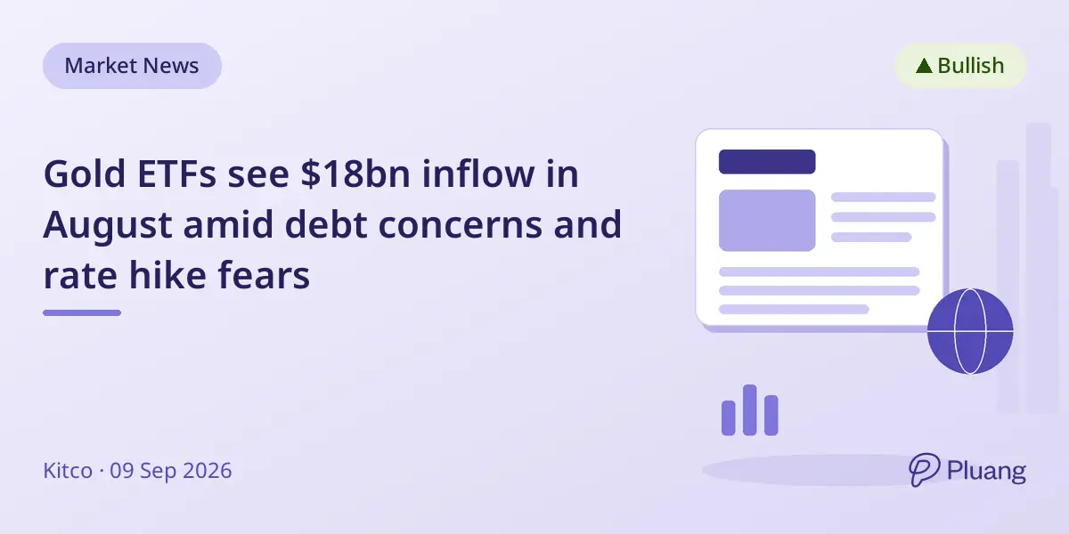Gold ETFs see $18bn inflow in August amid debt concerns and rate hike fears