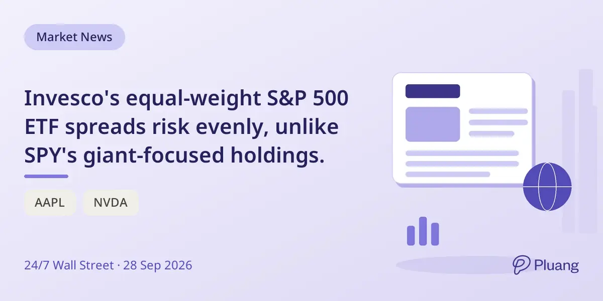 Invesco's equal-weight S&P 500 ETF spreads risk evenly, unlike SPY's giant-focused holdings.