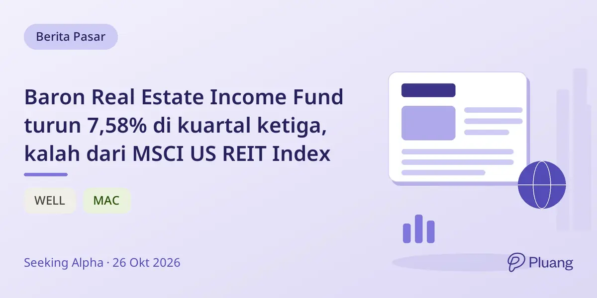 Baron Real Estate Income Fund turun 7,58% di kuartal ketiga, kalah dari MSCI US REIT Index