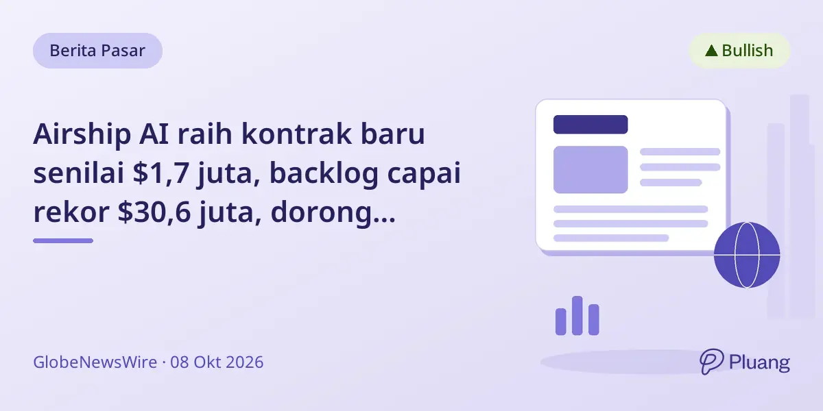 Airship AI raih kontrak baru senilai $1,7 juta, backlog capai rekor $30,6 juta, dorong prospek pertumbuhan.