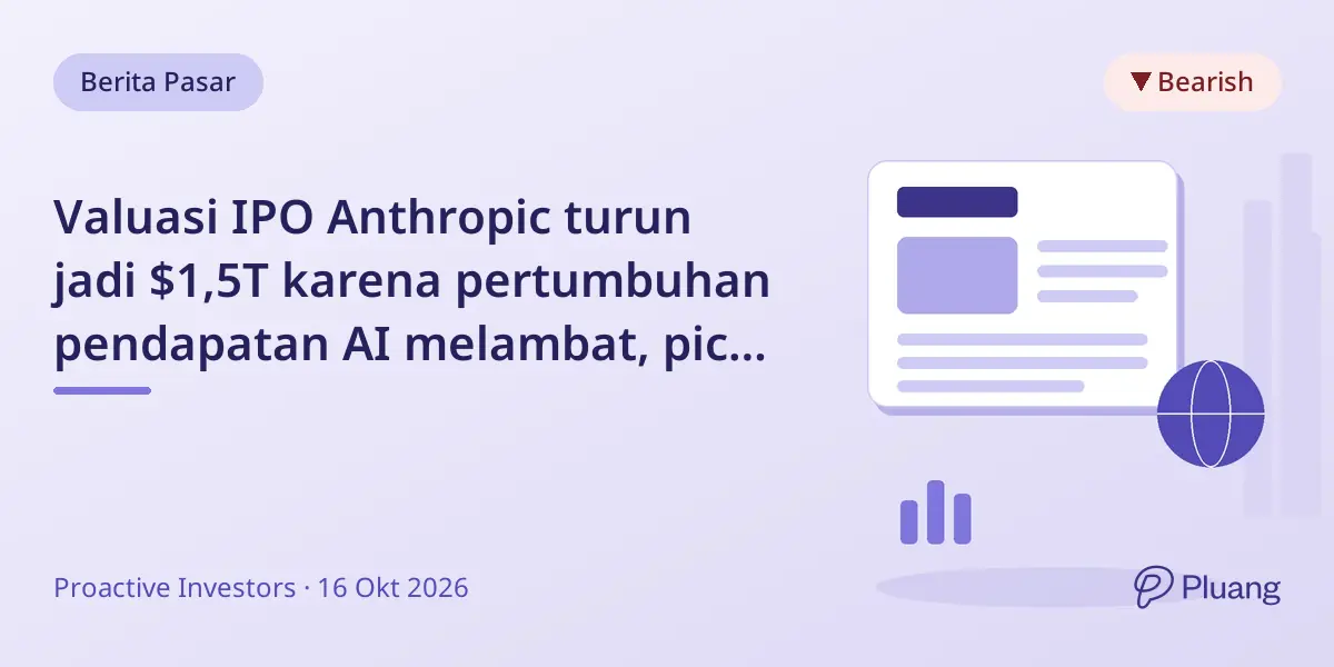 Valuasi IPO Anthropic turun jadi $1,5T karena pertumbuhan pendapatan AI melambat, picu kekhawatiran investor.