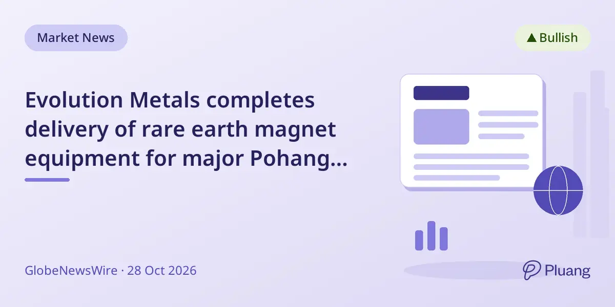 Evolution Metals completes delivery of rare earth magnet equipment for major Pohang expansion.