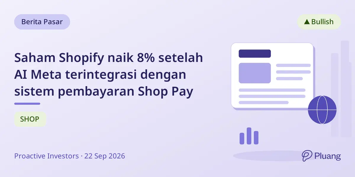 Saham Shopify naik 8% setelah AI Meta terintegrasi dengan sistem pembayaran Shop Pay