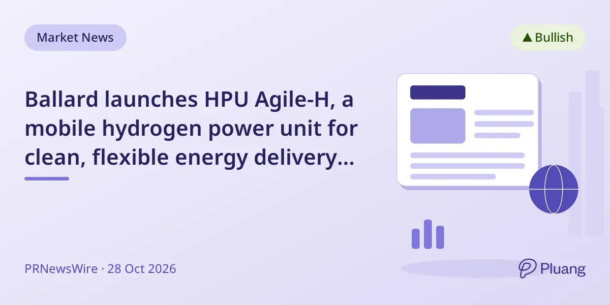 Ballard launches HPU Agile-H, a mobile hydrogen power unit for clean, flexible energy delivery by 2027.