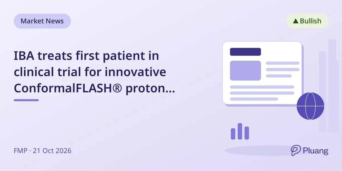 IBA treats first patient in clinical trial for innovative ConformalFLASH® proton therapy