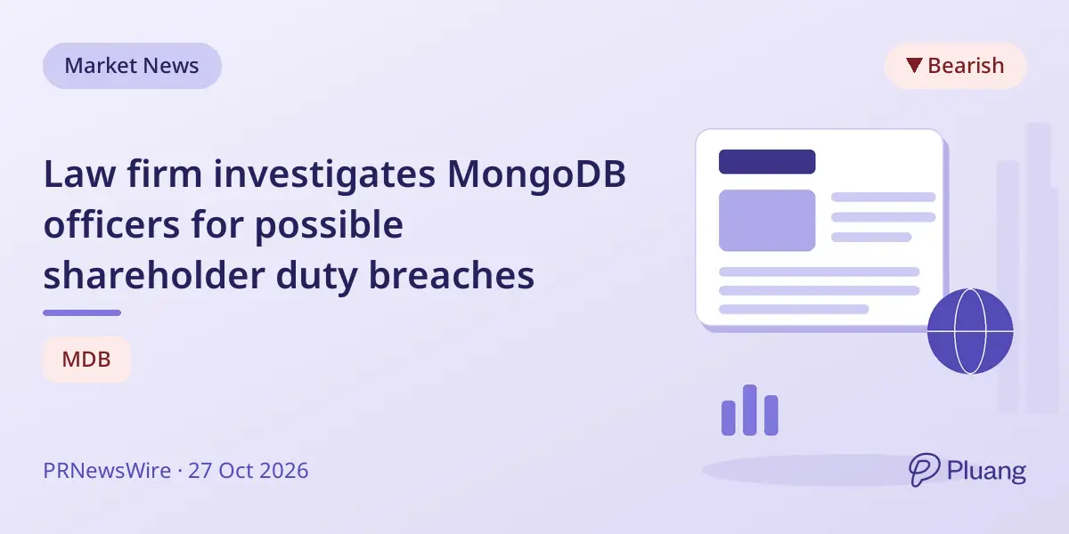 Law firm investigates MongoDB officers for possible shareholder duty breaches