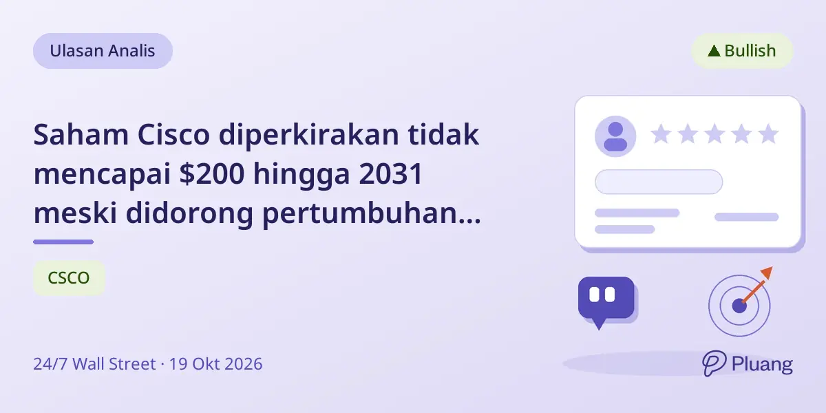 Saham Cisco diperkirakan tidak mencapai $200 hingga 2031 meski didorong pertumbuhan AI.