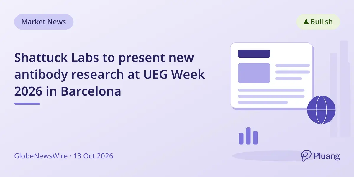 Shattuck Labs to present new antibody research at UEG Week 2026 in Barcelona