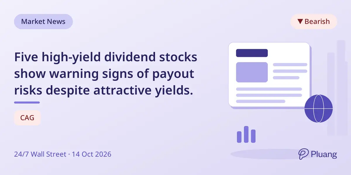 Five high-yield dividend stocks show warning signs of payout risks despite attractive yields.