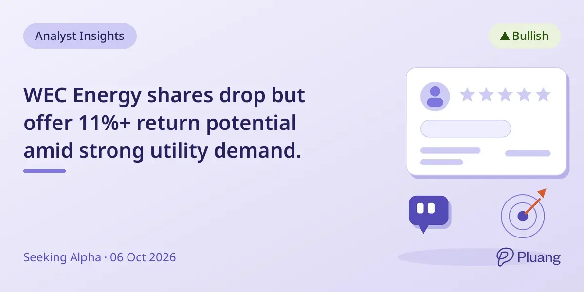 WEC Energy shares drop but offer 11%+ return potential amid strong utility demand.