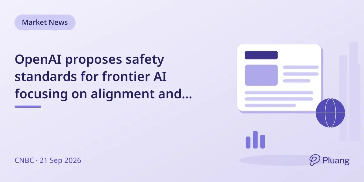OpenAI proposes safety standards for frontier AI focusing on alignment and recursive self-improvement risks.