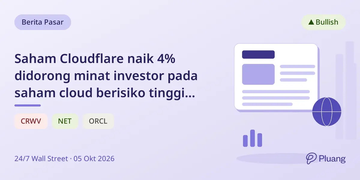 Saham Cloudflare naik 4% didorong minat investor pada saham cloud berisiko tinggi terkait AI.