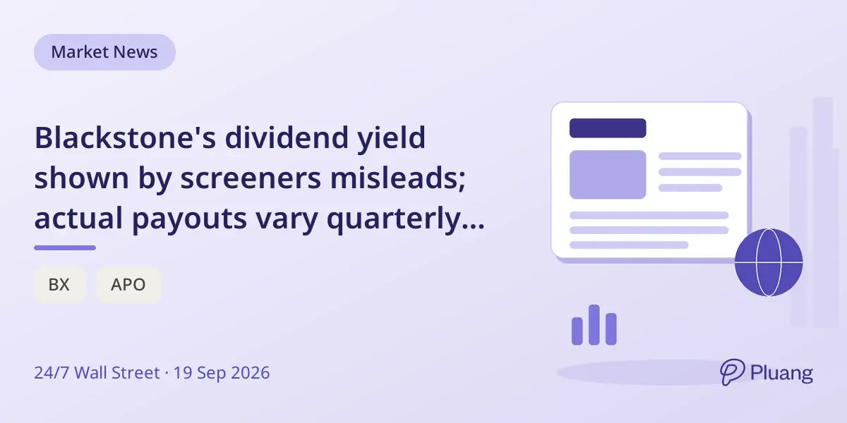 Blackstone's dividend yield shown by screeners misleads; actual payouts vary quarterly with earnings.