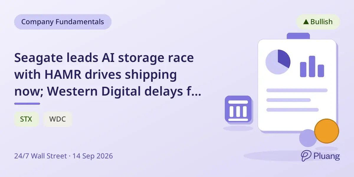 Seagate leads AI storage race with HAMR drives shipping now; Western Digital delays for 2027 launch.