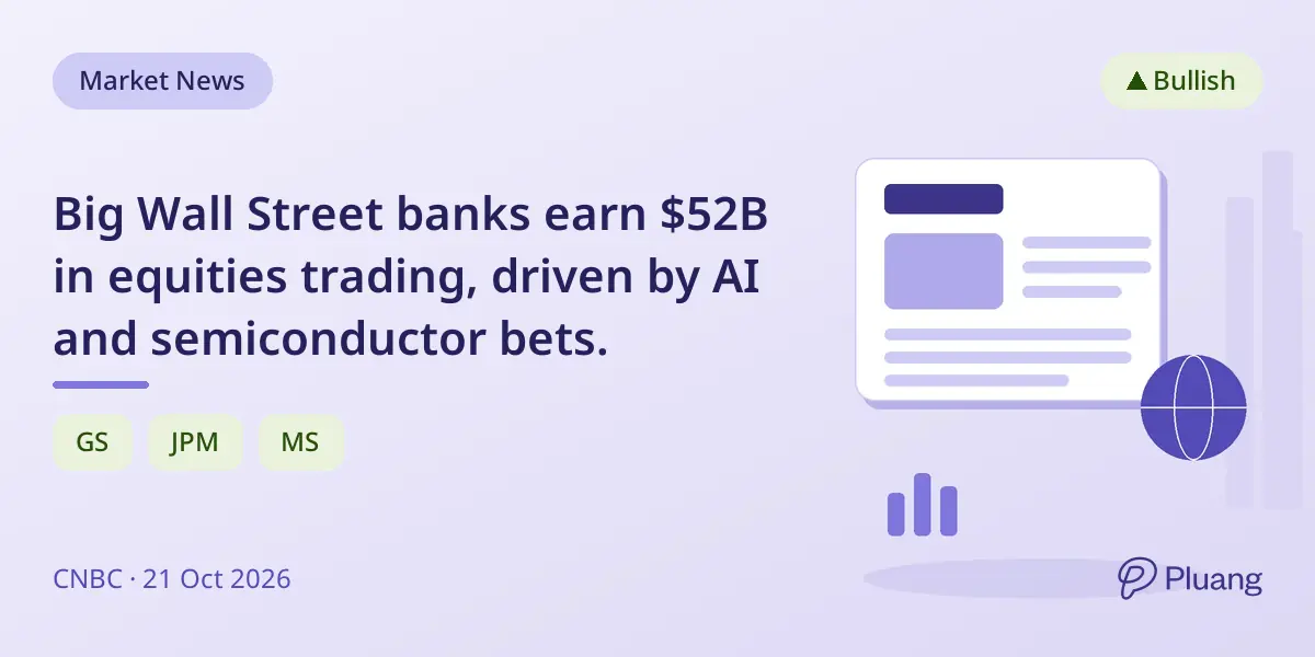 Big Wall Street banks earn $52B in equities trading, driven by AI and semiconductor bets.